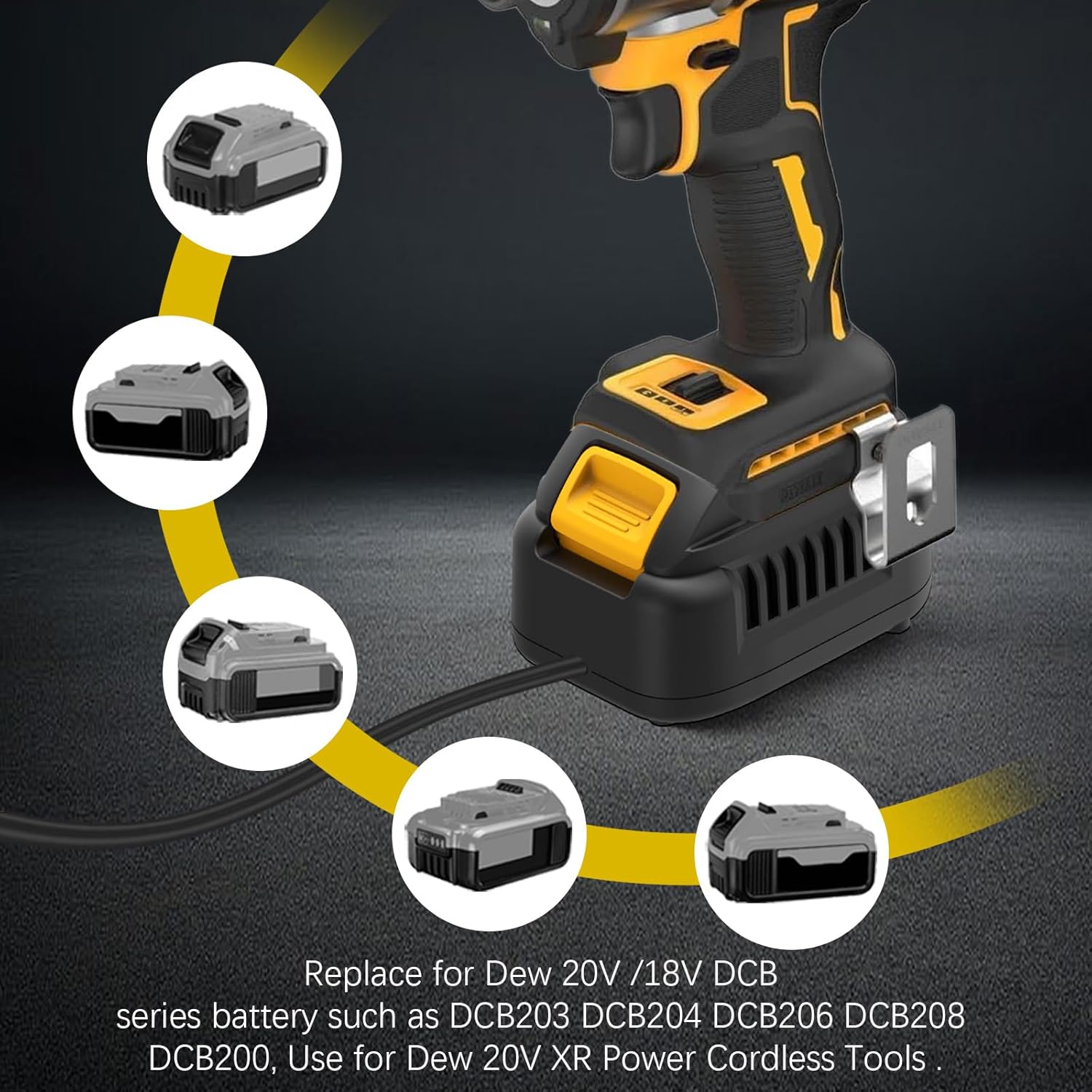 New Version 110V to 20V DC Converter,Power Source Option for Dewalt 18V-20V Li-ion Cordless Tools,AC to DC Converter 500W,120V to 20V Power Supply, AC Plug Transformer Adapter