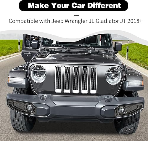 Miniatura 3 de Accesorios de moldura para faros antiniebla delanteros JLJT, accesorios compatibles con Jeep Wrangler JL Gladiator JT Trim Accesorios 2018-2022