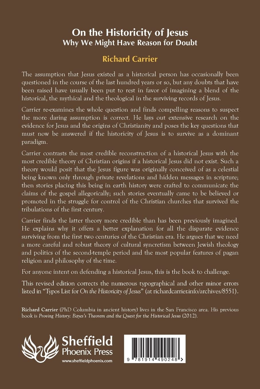 On the Historicity of Jesus: Why We Might Have Reason for Doubt