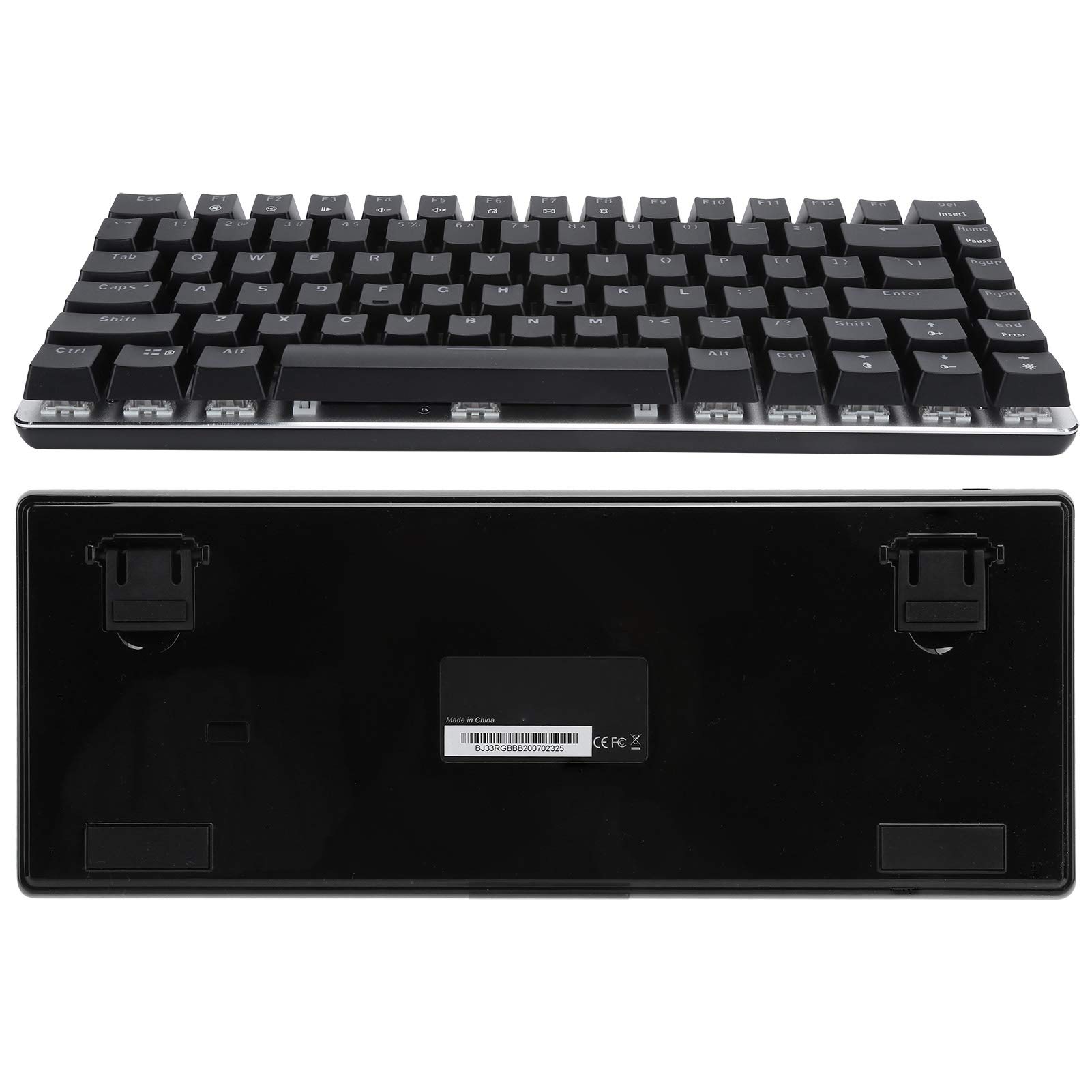 Aramox Klawiatura Mechaniczna AK33, Klawiatura do Gier RGB z obudową z Aluminium i ABS, 82 Klawisze, N Key Rollover, 18 Trybów Podświetlenia, do Komputerów Stacjonarnych Laptop Gier Biurowych
