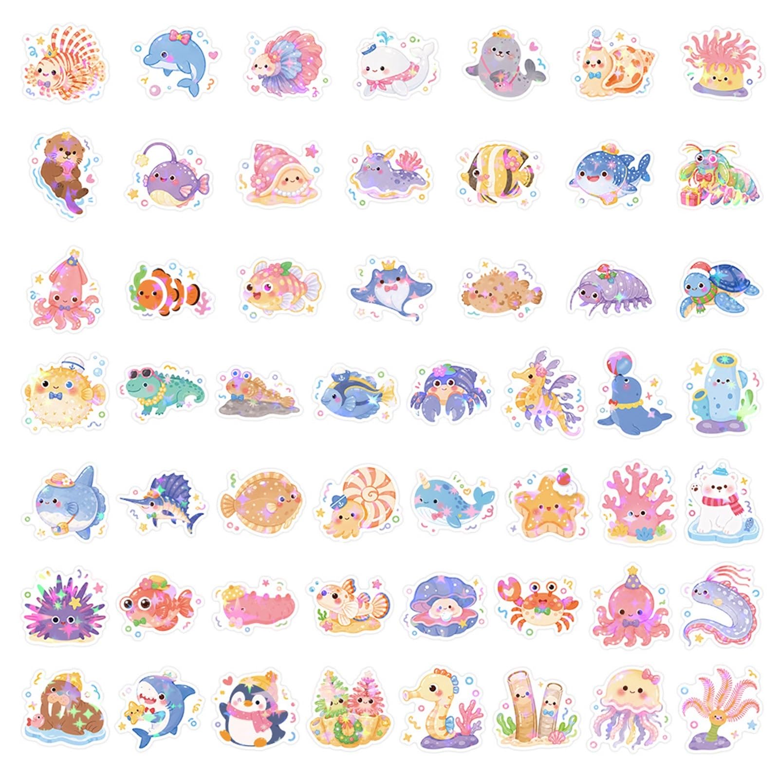 FGLFPXI 50-Pack Stickers Guitar Luggage Helmet Notebook Stationery Waterproof Decals