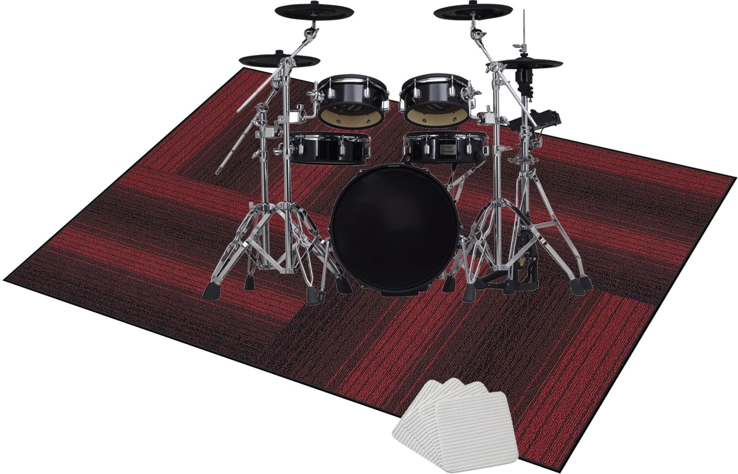 Dywanik bębnowy, profesjonalny koc bębnowy, antypoślizgowy dźwiękoszczelny dywan, elektroniczny bęben bębnowy do bębna akustycznego Snare Drum i innych instrumentów muzycznych 180 x 160 cm
