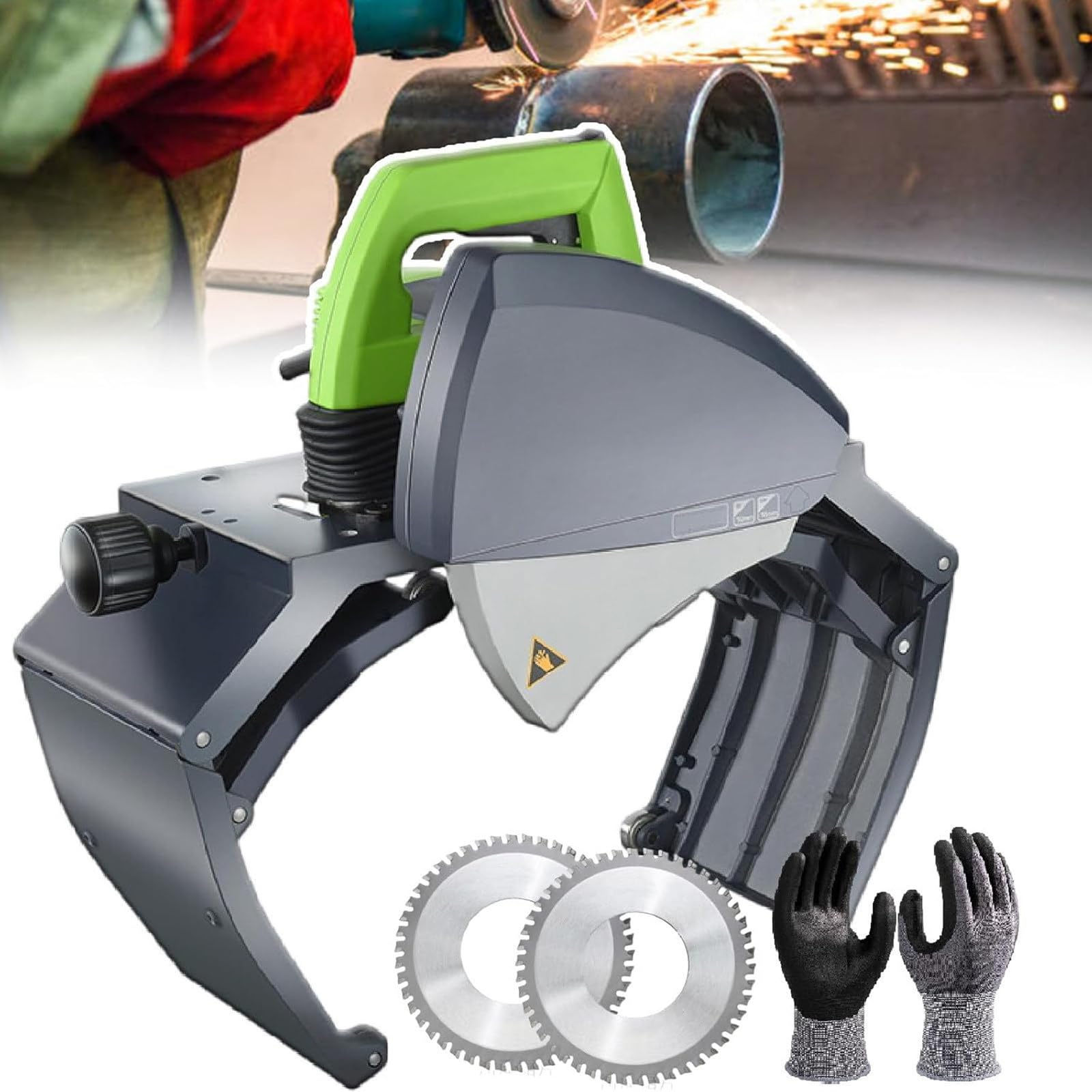 Cortadora de tubos de 15 a 400 mm, cortador eléctrico manual, velocidad ajustable, 2900 rpm para tubos de metal y plástico