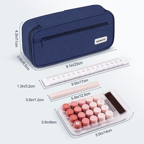 Vista 47 de WEMATE Estuche grande para lápices, bolsa para lápices de gran capacidad, bolsa de almacenamiento de alta capacidad, organizador de caja, estuche