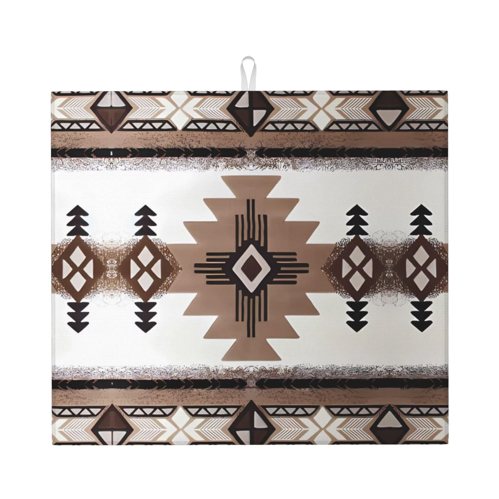 WHJSHOP Aborigines Prints Kitchen Drying Mat – Absorbent Dish Throw for Countertops, Quick-Dry Non-Slip Layer with Colorful Prints, Ideal Housewarming Gift