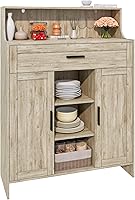 Viaozutis Grey Storage Cabinet with Drawer, Doors & Adjustable Shelves - Kitchen Bathroom Organizer 31.4"W x 42.9"H