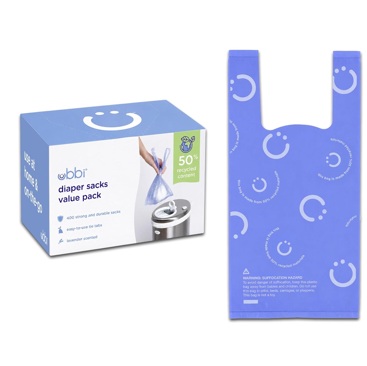 Bolsas Desechables para Pañales Ubbi con Aroma Lavanda 400 Unidades