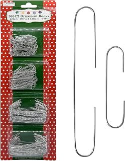 Regent Silver Ornament Hooks 300 Pack: 100 Jumbo 2.5" + 200 Regular 1.25" Wire Hangers for Christmas Trees & Holiday Decor
