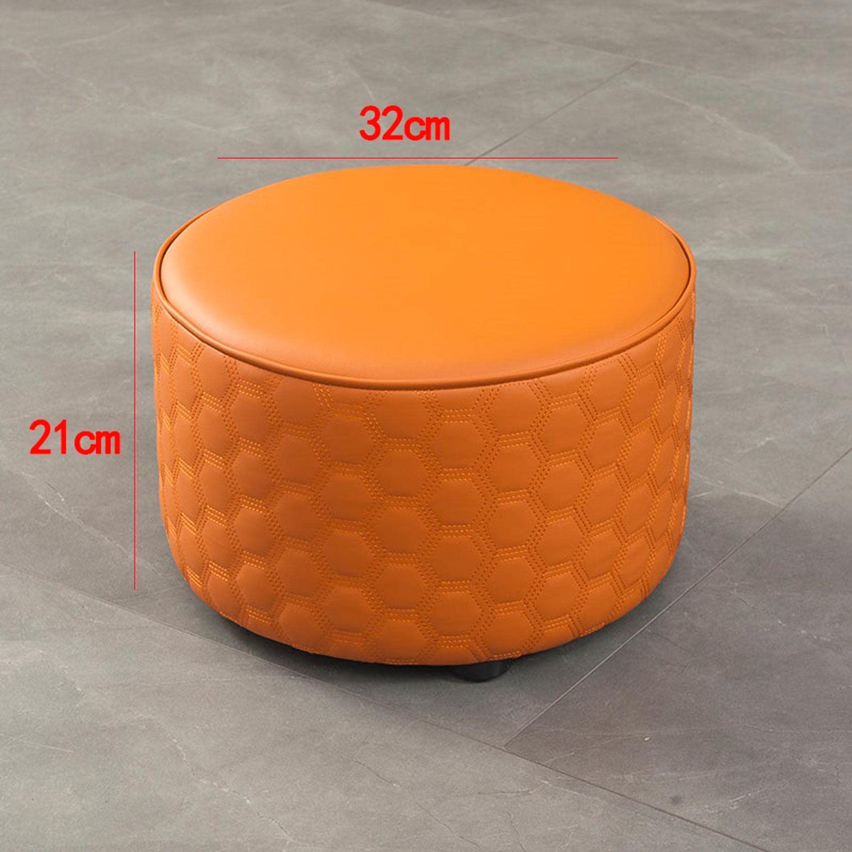 Amazon｜ラウンド レザー オットマン フットスツール リビングルーム