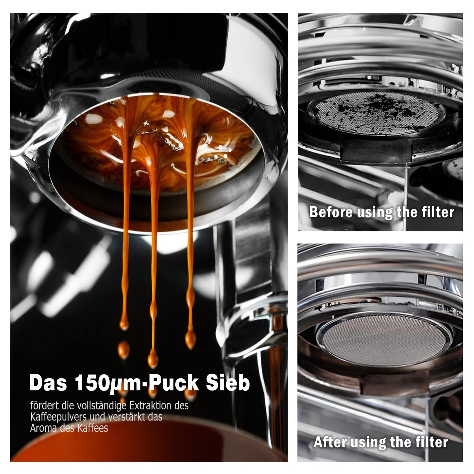 HOLIHOKY Puck Screen 58mm - Tamis à Expresso Double Filtre En Acier Inox 304 - 0.8mm Avec Boîte De Rangement