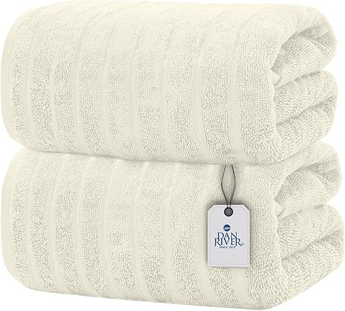Vista 65 de DAN RIVER Paquete de 1 toalla de baño de 40 x 80 pulgadas, toallas de baño extragrandes de secado rápido para baño, toallas suaves y absorbentes