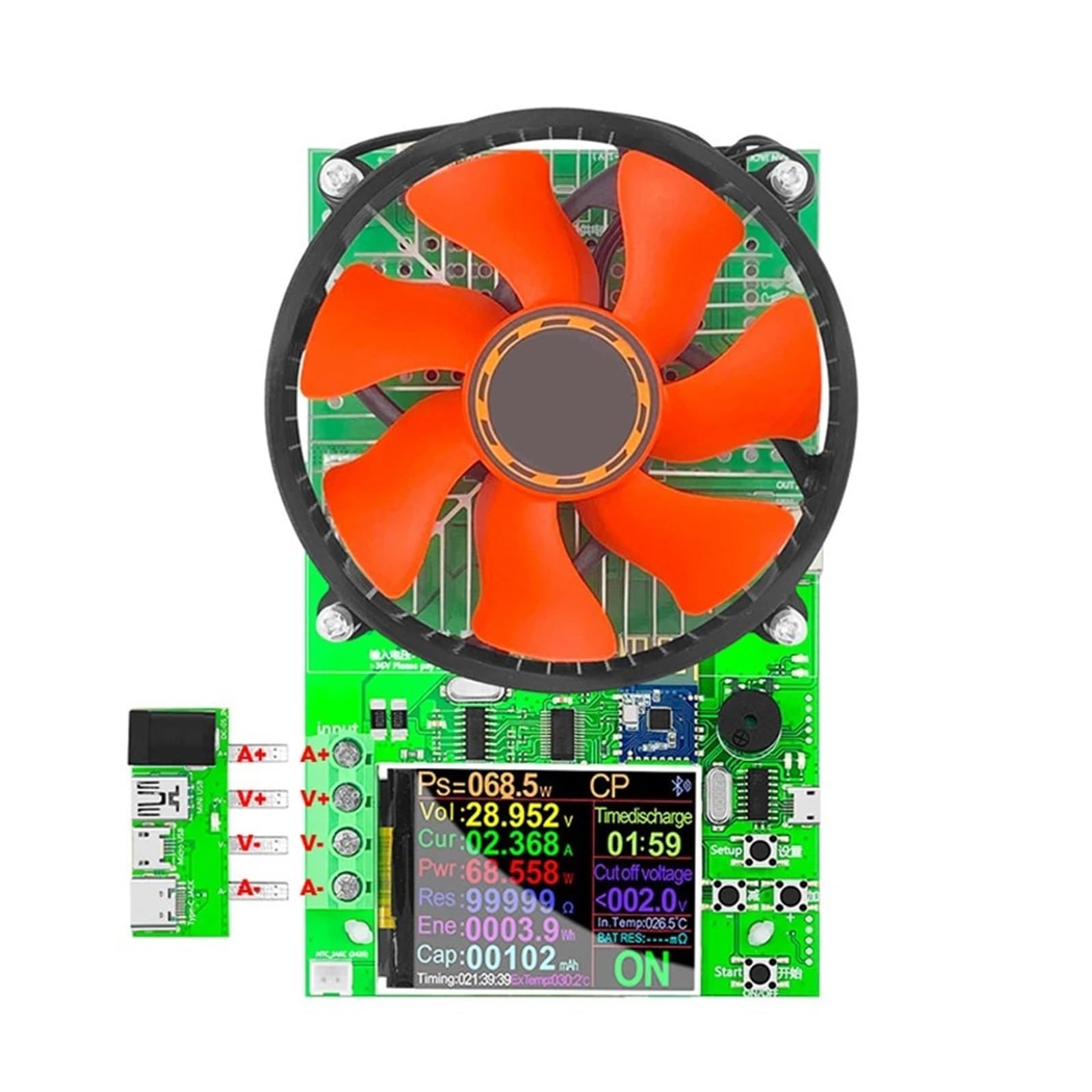 Tester di capacità della Batteria da 150 W e 20 A, Tester USB CC a 4 Fili, Monitor di scarica al Litio elettronico, Alimentatore con App for PC