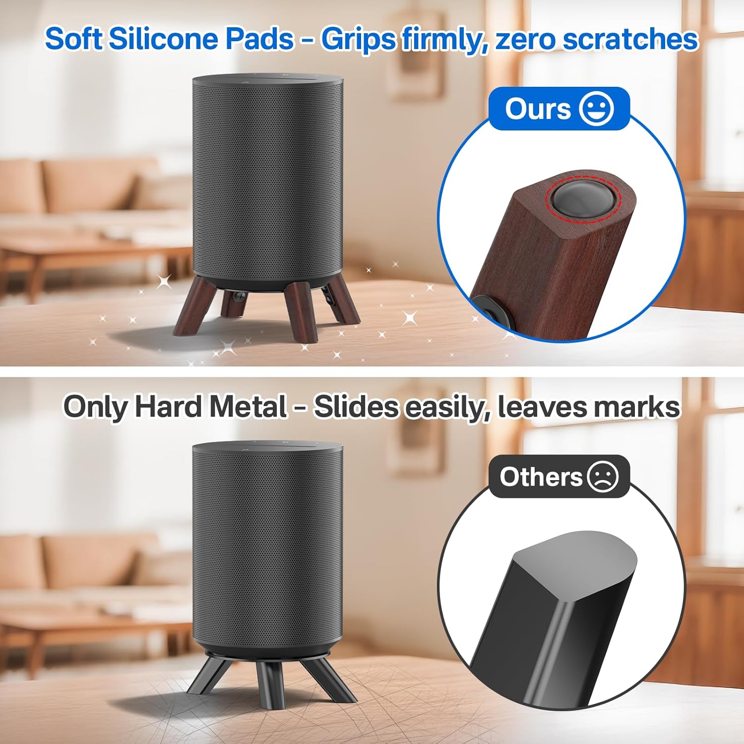 Premium Wooden Tripod Desk Stand and Ceiling Mount for Sonos Era 100 Speaker