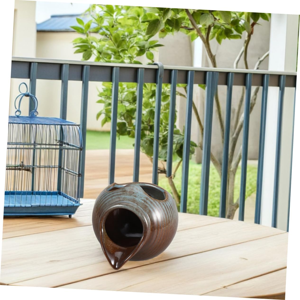 Ceramic Water Fountain Pot for Indoor Outdoor Use Water Feature for Gardens and Fish Tanks Promotes Natural Microecosystem for Hydroponic Planting and Decorative