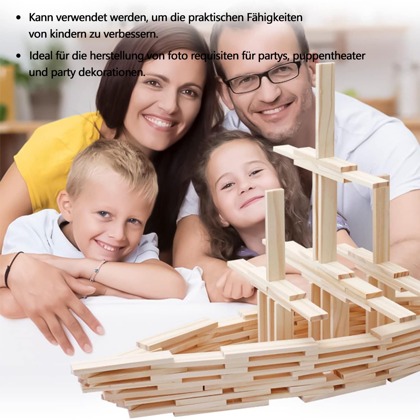 100 bacchette di legno per fai da te, 300 x 9 x 3 mm, bacchette per fai da te, in legno, per fai da te, decorazioni fai da te
