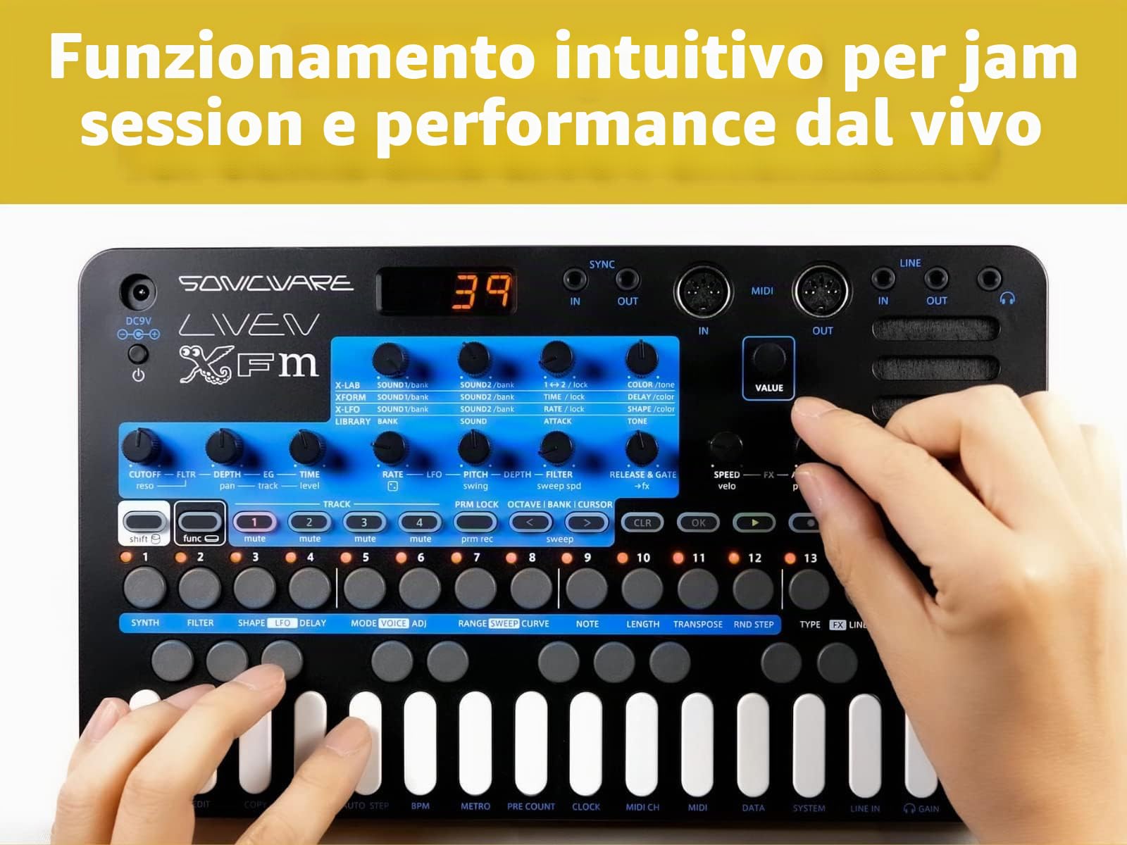Sonicware Liven XFM [FM Synthesizer Groove Box] 3 nuovi motori FM con sequencer a 4 tracce