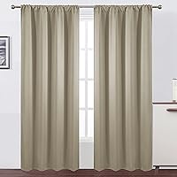 Vista 101 de LEMOMO Cortinas opacas de 42 x 84 pulgadas, juego de 2 paneles de cortinas con aislamiento térmico para oscurecer la habitación, cortinas