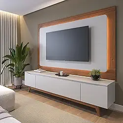 Rack para Tv 75 Polegadas Flynt 220cm Off White/Natural