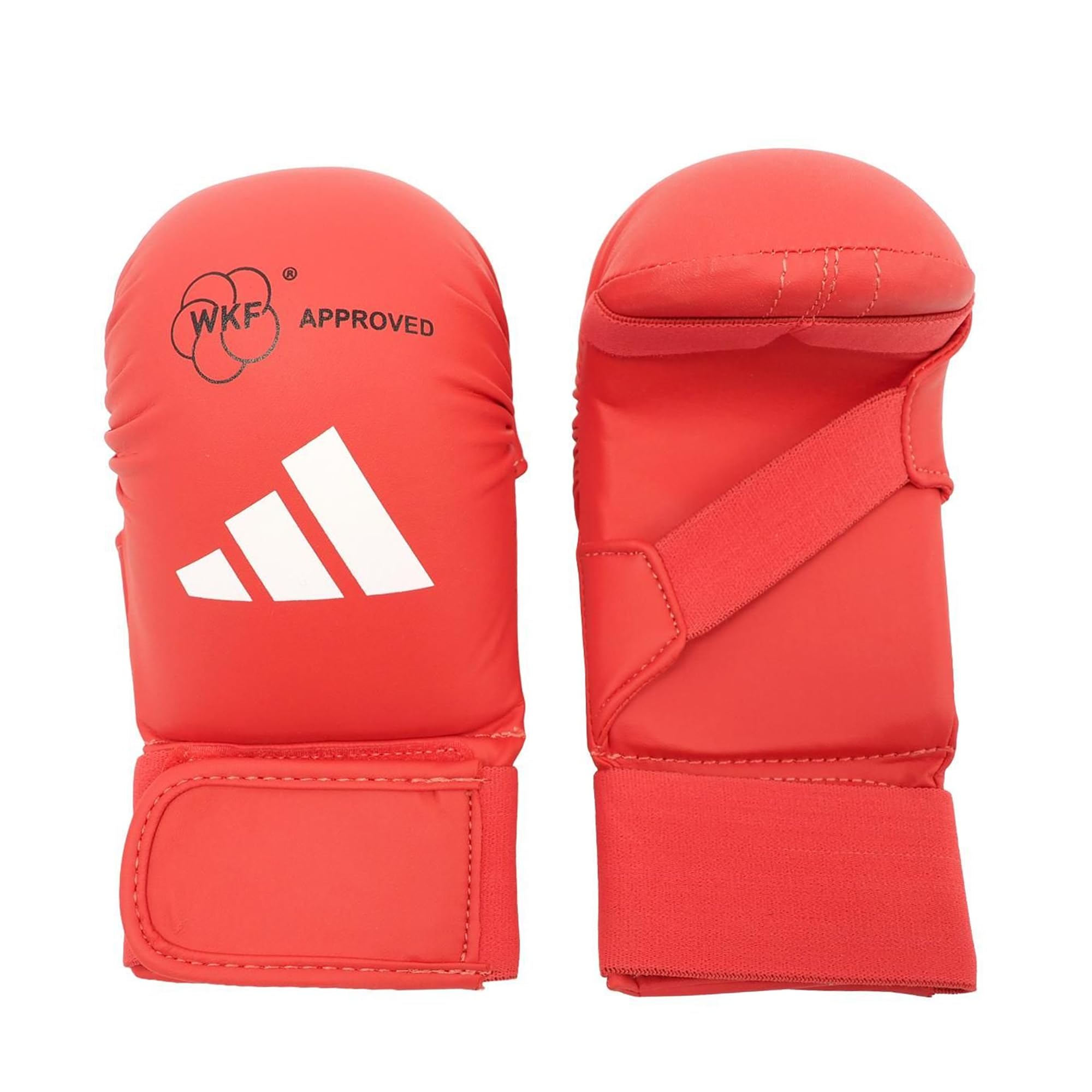 adidas WKF Karate Mitts without Thumb - Large, Red - Foam Padding, Secure Elastic Closing, Lightweight Training & Sparring Gloves for Karate