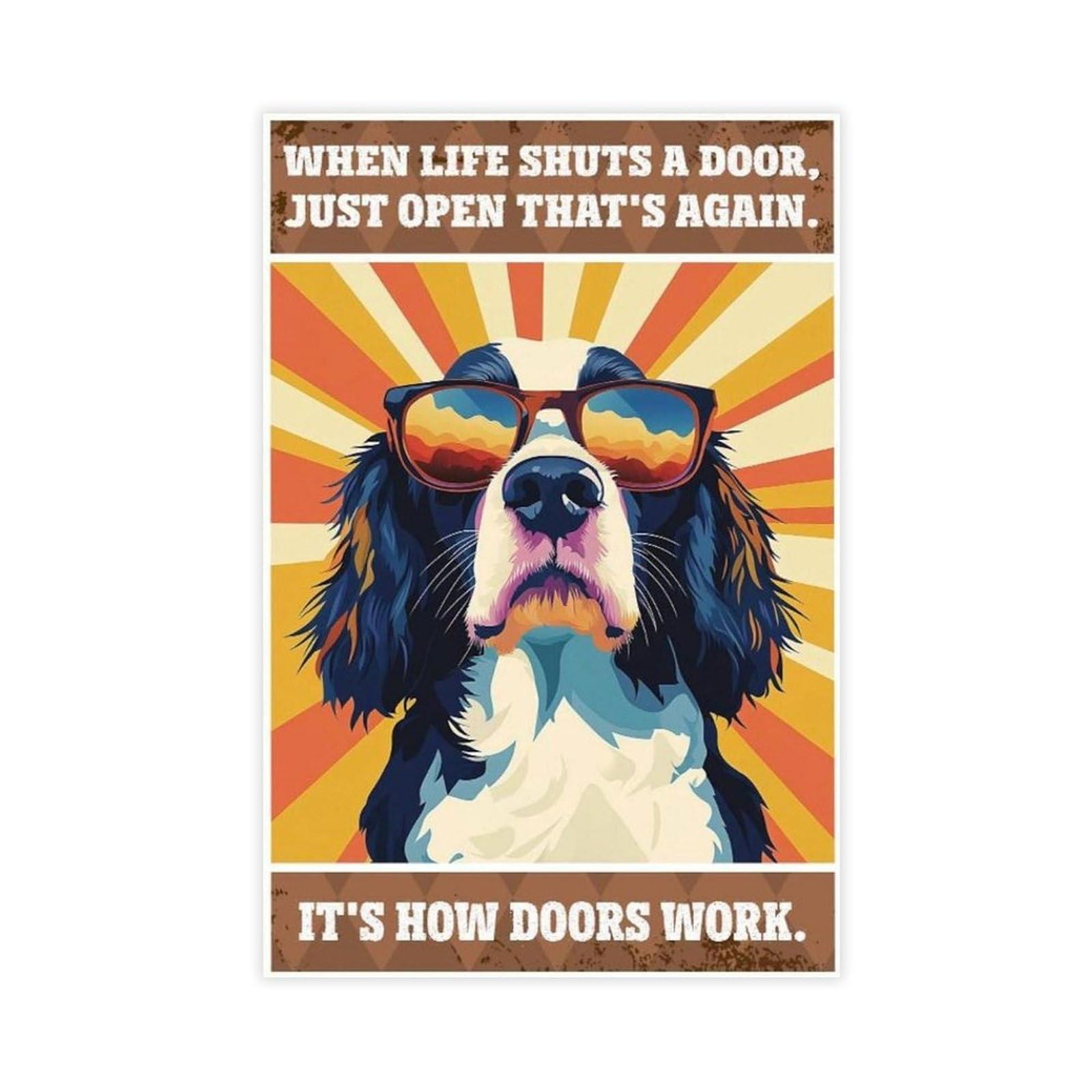 Funny English Springer Spaniels Art Canvas Poster for Office Decor Gift