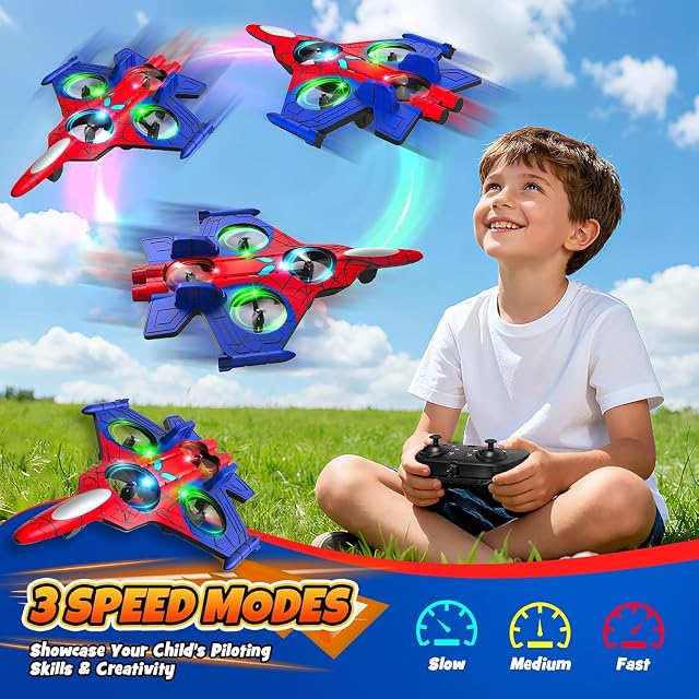 Foto 2 de 7 de GraceDuck Avión RC para Niños de 8 Años en Adelante, Mini Drone para Niños, Avión de Combate Teledirigido