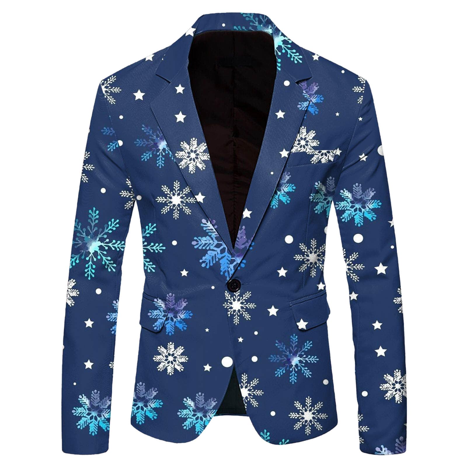 Vêtement Soirée Blazer De Noël Suitmeister Homme - Bleu Nordique Festif - Version élégante Du Pull Moche - Taille 2XL Blazer Fête Entreprise