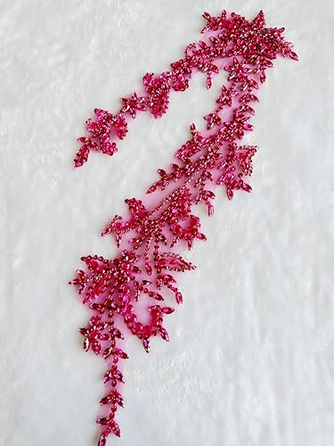 Vista 54 de PLune Diamantes de imitación acrílicos brillantes hechos a mano en apliques de encaje, cuentas de costura, parches para accesorios para vestido