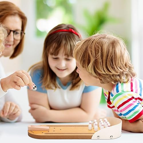 Miniatura 5 de Meooeck 3 juegos de mesa de baloncesto de arcada de escritorio, mini juego de bolos, mini fútbol de mesa, pinball de fútbol para interiores, sala de