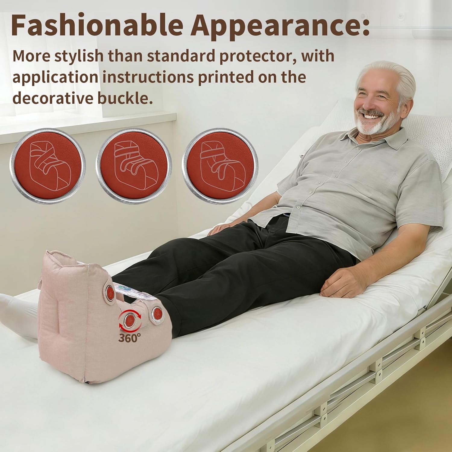 EZ Assistive Dial-Lace Heel Protector Remove Pressure and Bedsores, Heel Protectors for Pressure Sores for Heel Protection
