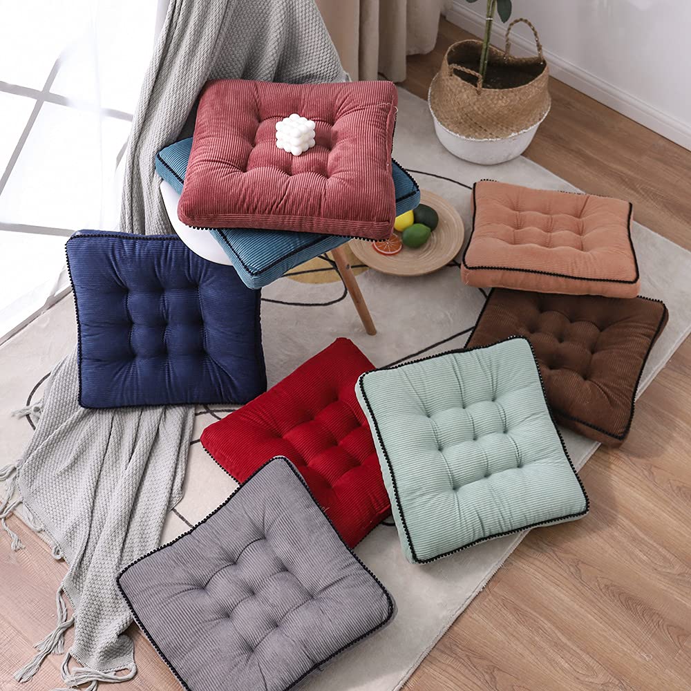 Coussins De Siège Carrés 40x40 Cm Motif Licorne - Remplissage Coton Perlé, Tissu Coton/Lin - Pour Chaise, Bureau, Canapé, Sol