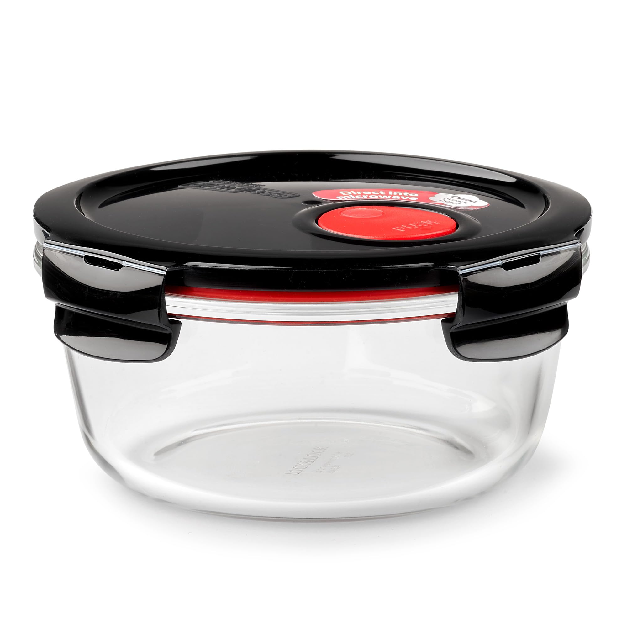 Locknlock Transparent Lock & Lock Glass Food Container Suitable For Microwave & Oven - Borosilicate Oven Glass With Airtight Snap Locking Lid - Meal Prep, Takeaway And Storage, 650 Ml