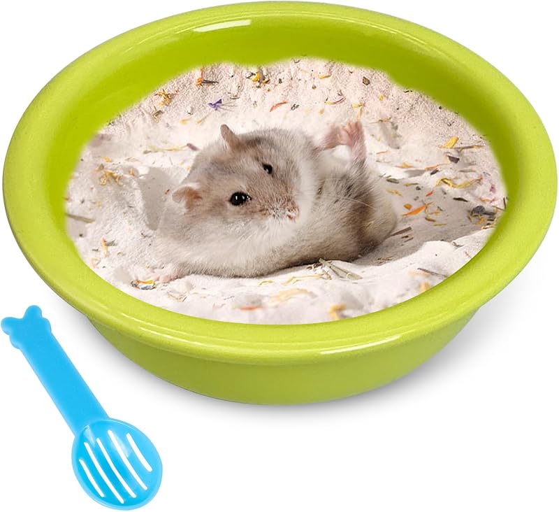 Banheira de Areia de Cerâmica para Hamsters e Pequenos Animais kathson Verde Maçã
