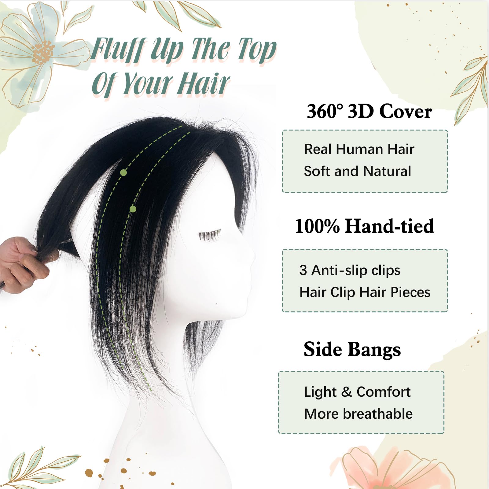 Amazon.com : Paraglame 12Inch Hair Toppers for Women With 