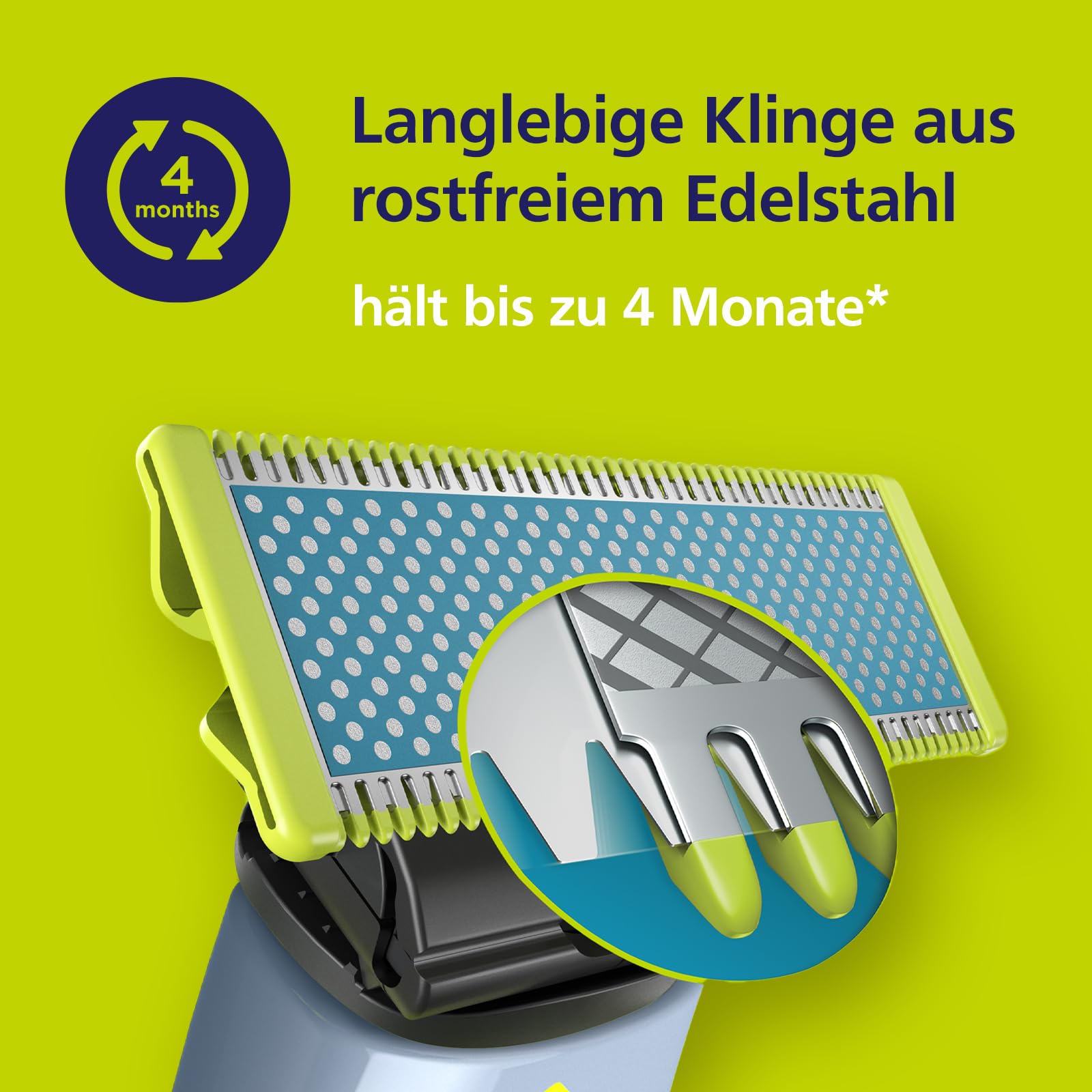 Philips OneBlade First Shave - Elektrisches Hybrid-Rasiersystem für besonders empfindliche Haut im Gesicht, 2x AntiFriction-Klingen, QP1324/30
