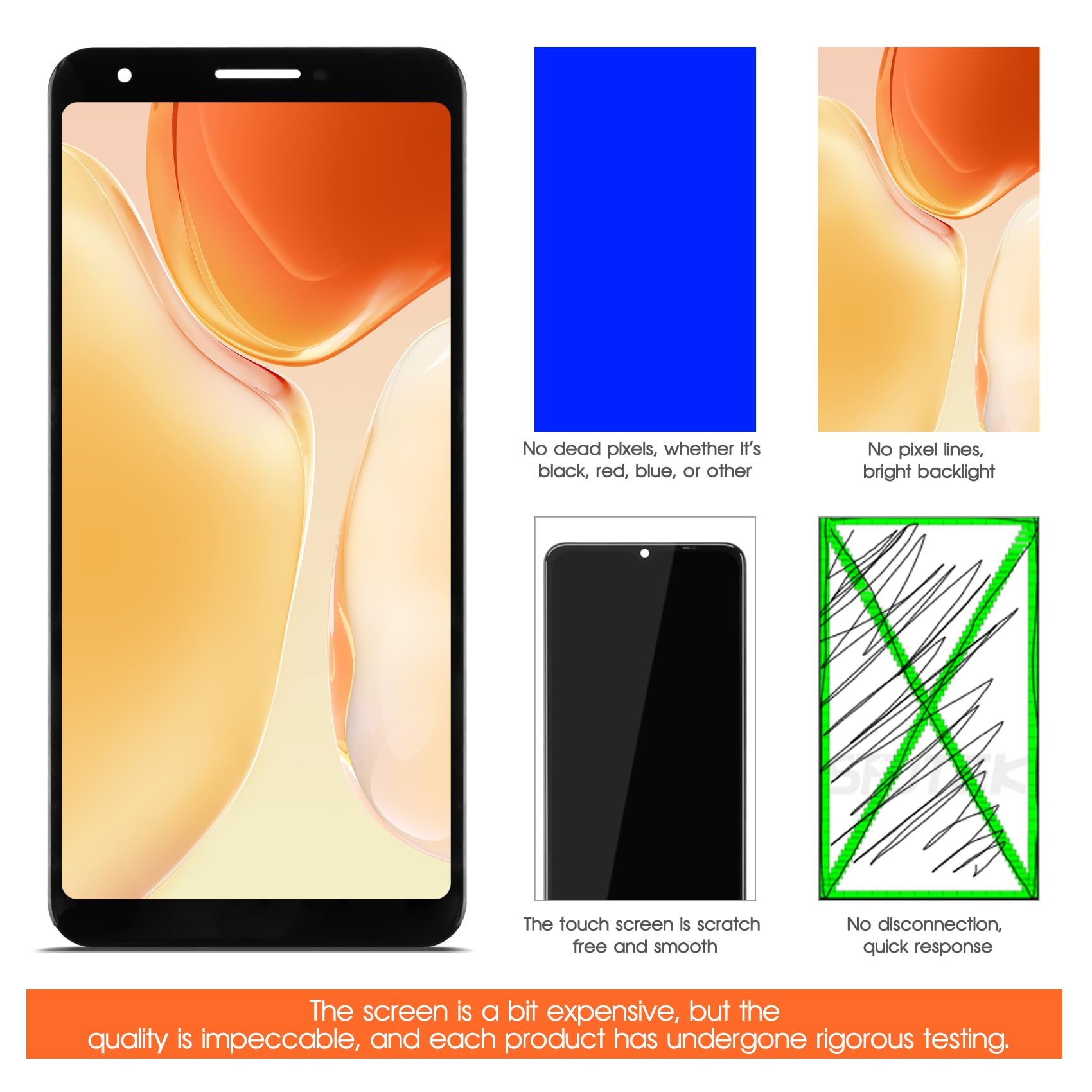 OLED for Google Pixel 3A XL Screen Replacement for Google Pixel 3A XL LCD Display G020C, G020G, G020F 6.0" Screen Touch Digitizer Assembly Repair Part