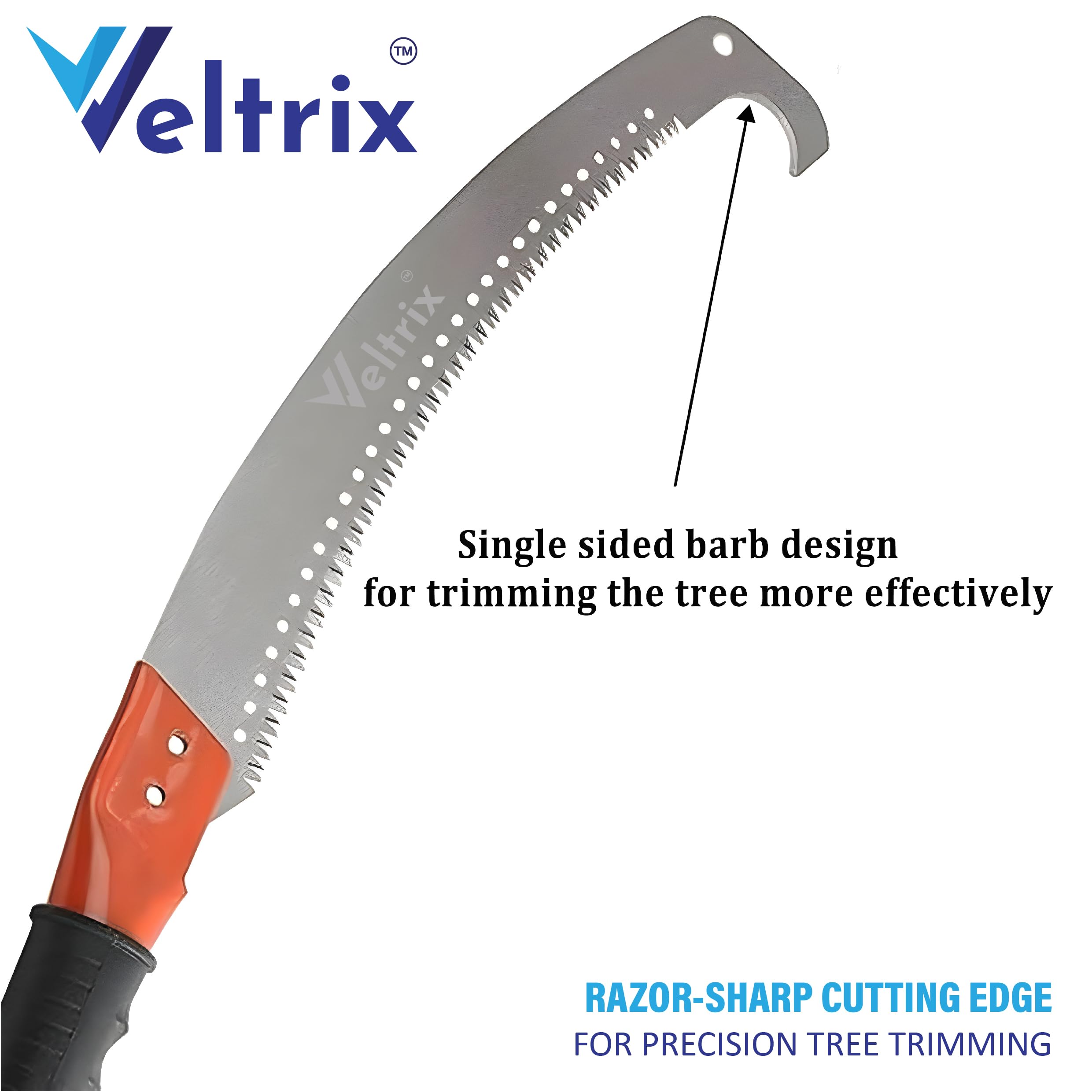 Veltrix Pruning Gardening Saw | Sharp Blade Hand Saw for Tree, Branch & Wood Cutting | Lightweight, Durable Tool for Camping & Outdoor Use (Single Hook 21inch) - Image 2 thumbnail