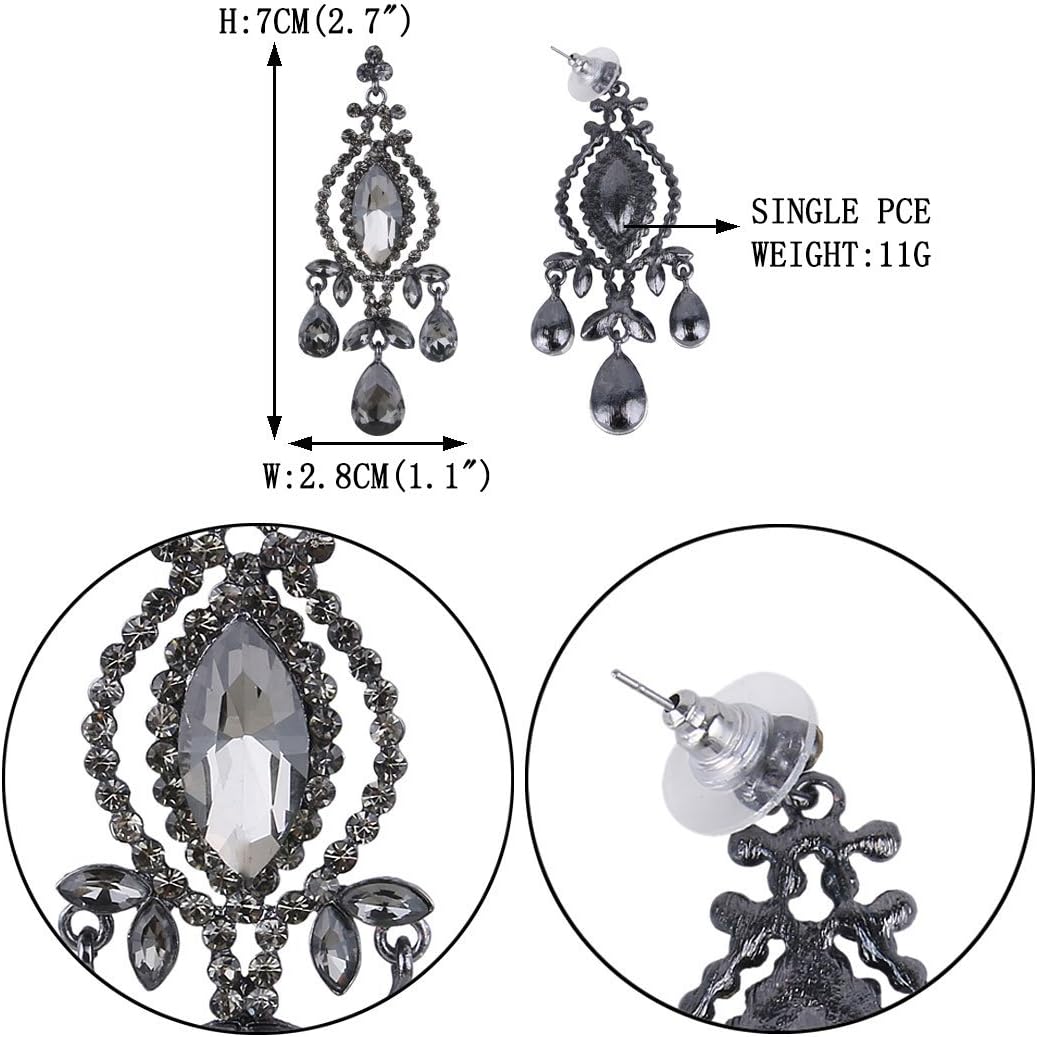 EVER FAITH Austrian Crystal Rhinestone Vintage Style Teardrop Dangle Chandelier Earrings - Image 5