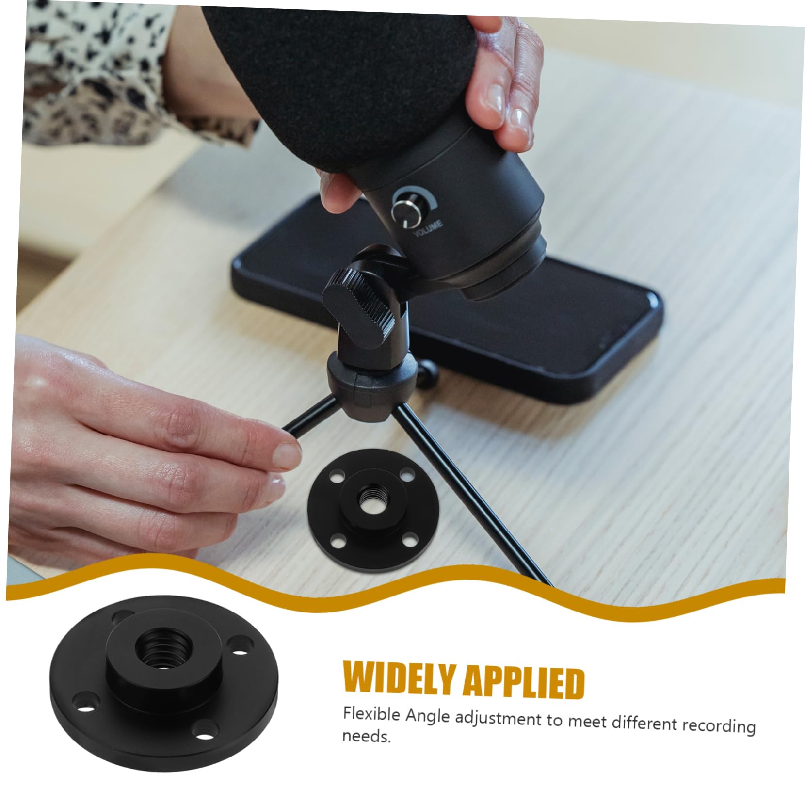 Abaodam Flange Mount Microphone Holder Wall Mounted Microphone Bracket for Easy Installation Durable Design Compatible with Various Devices Base
