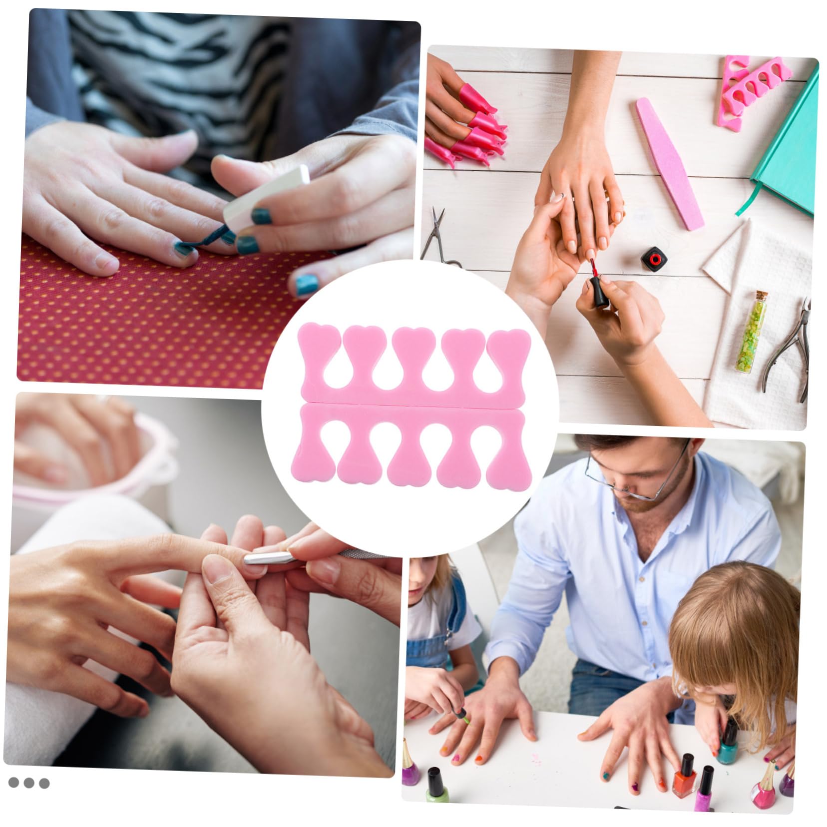 Healeved Professional Toe Separator Manicure Tool Nail Art Divider High-density Sponge Toe Stretcher