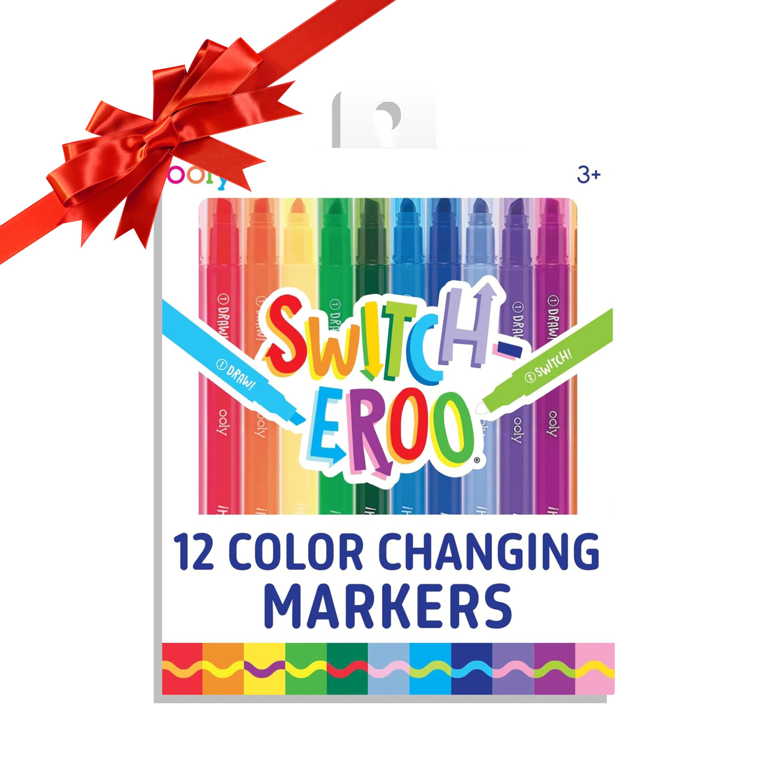 Ooly12 Pack Switch-eroo Color Changing Markers, Dual Tip Markers for Kids, Double Ended Chisel Tip Marker Set Great for Art Supplies, Drawing and Stationery Sets