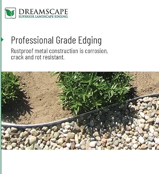 Dreamscape SlideEdge Aluminum Landscape Edging - 15 Strips, 7'10ft Each (117.5ft Total), Black Paint - Professional Quality Landscaping Border, Metal Divider for Lawn, Garden, Flowerbed