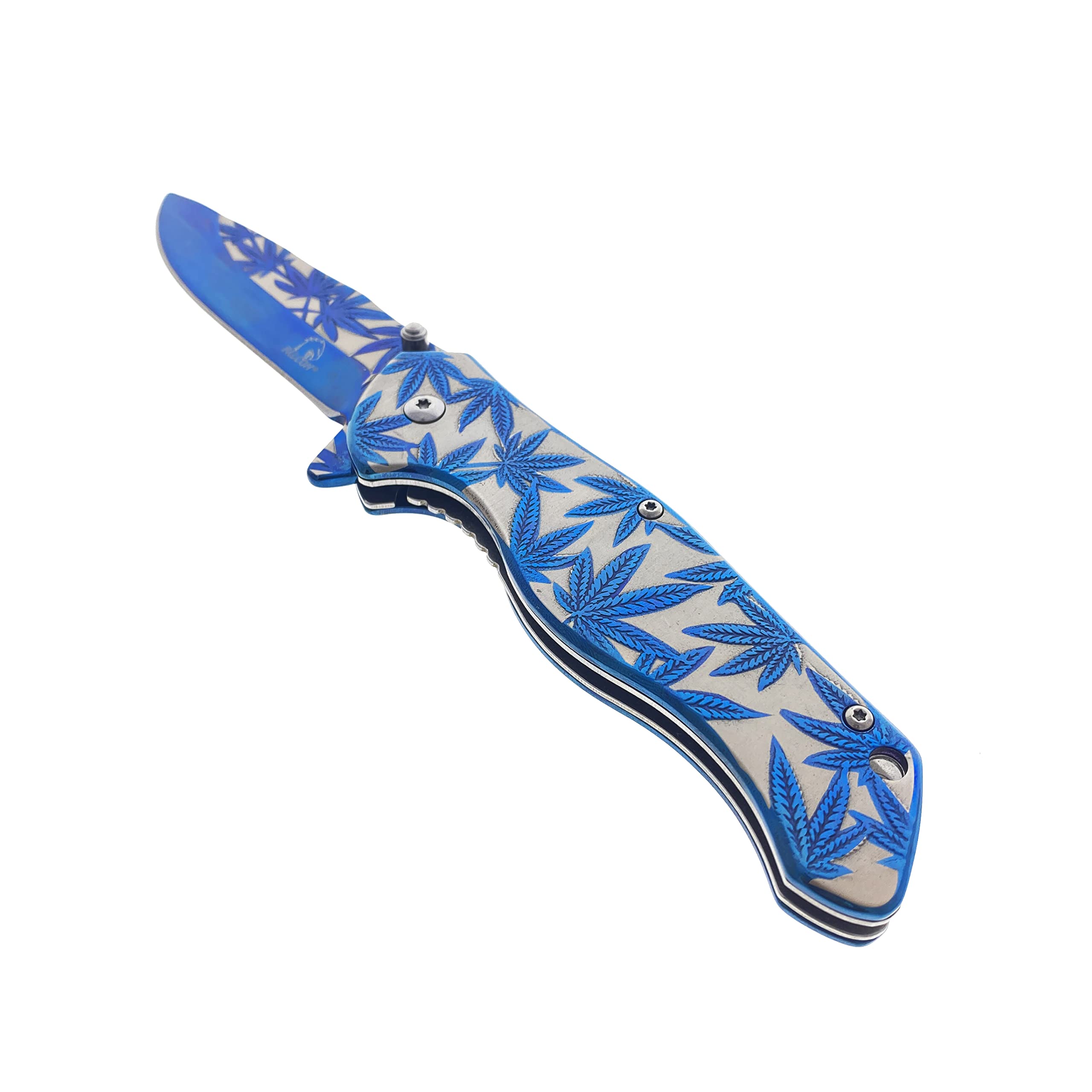 Amazon.com: Falcon 8 Inch Leaf Engraved Folding Pocket Knife 440