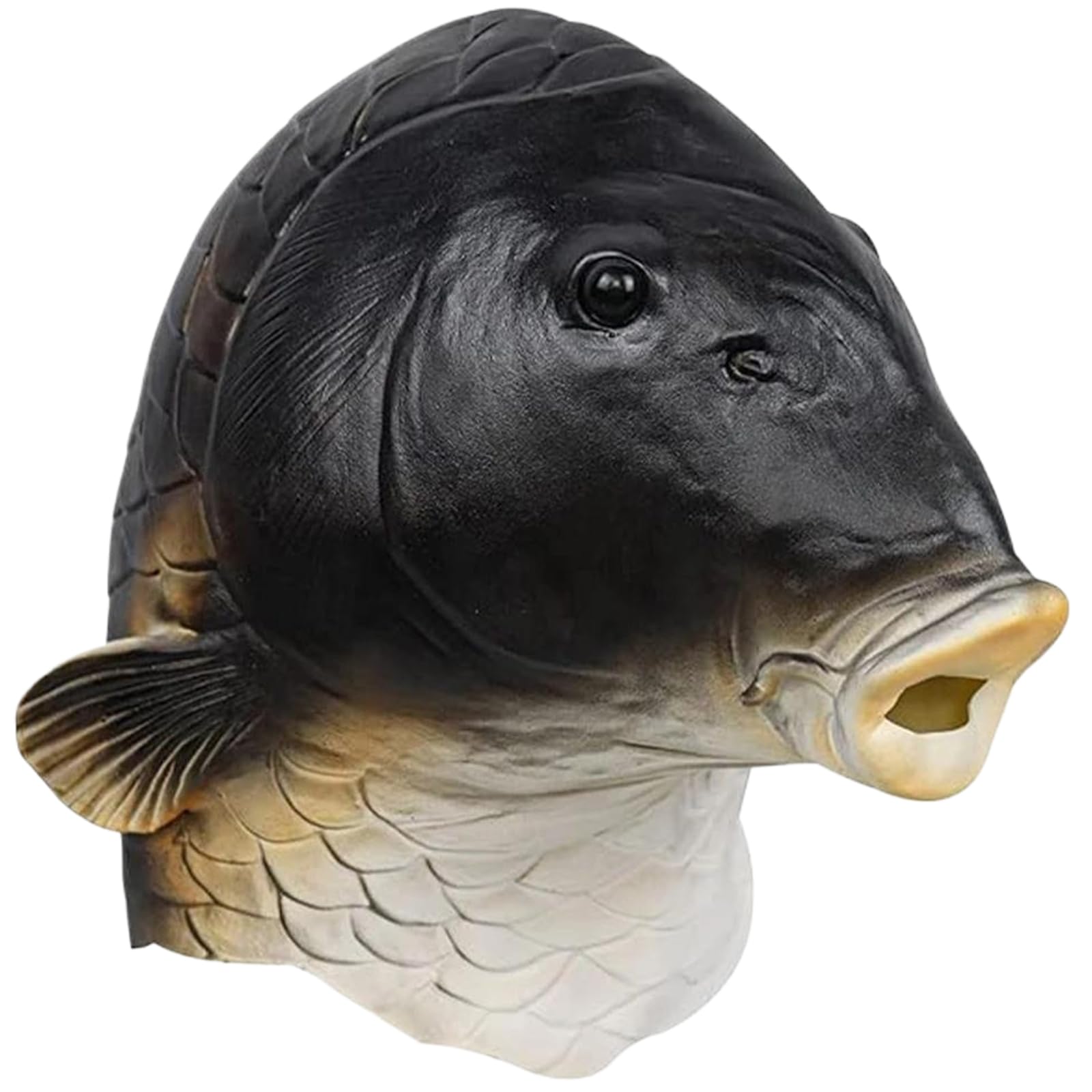 Creepy Fish Latex Mask Animal Full Head Realistic Mask One Size Adult Horror Mask with Holes Cosplay Prop, Latex Mask