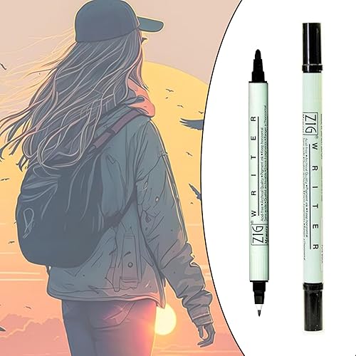 Miniatura 7 de ZIG Memory System Writer Marker 010 Pure Black | Doble punta (0.020 in y 0.047 in) para álbumes de recortes, diario y fabricación de tarjetas, tinta