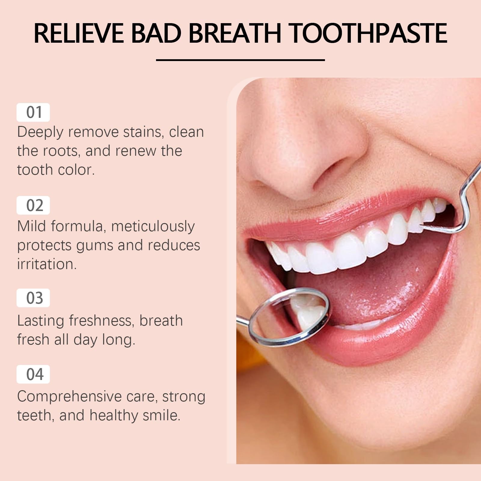 Dentifricio delicato e pulito con estratto di gelsomino e vitamina C for gengive sensibili, alito fresco alla menta, cura dello smalto, sbiancante - 6 once(3pcs)
