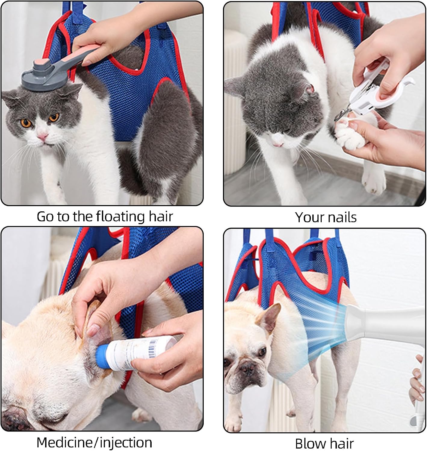 Cat Dog Grooming Hammock for Pet Grooming Sling,Dog Nails Clip Harness Bathing Harness,Cat Claw Cutting Hammock(S)