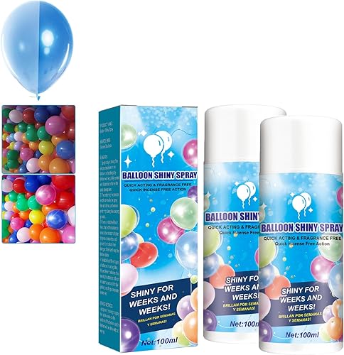 Miniatura 9 de Spray de brillo para globos, 3.4 fl oz, aerosol de brillo para globos, globos de látex ultra brillante, aerosol de brillo para globos, para