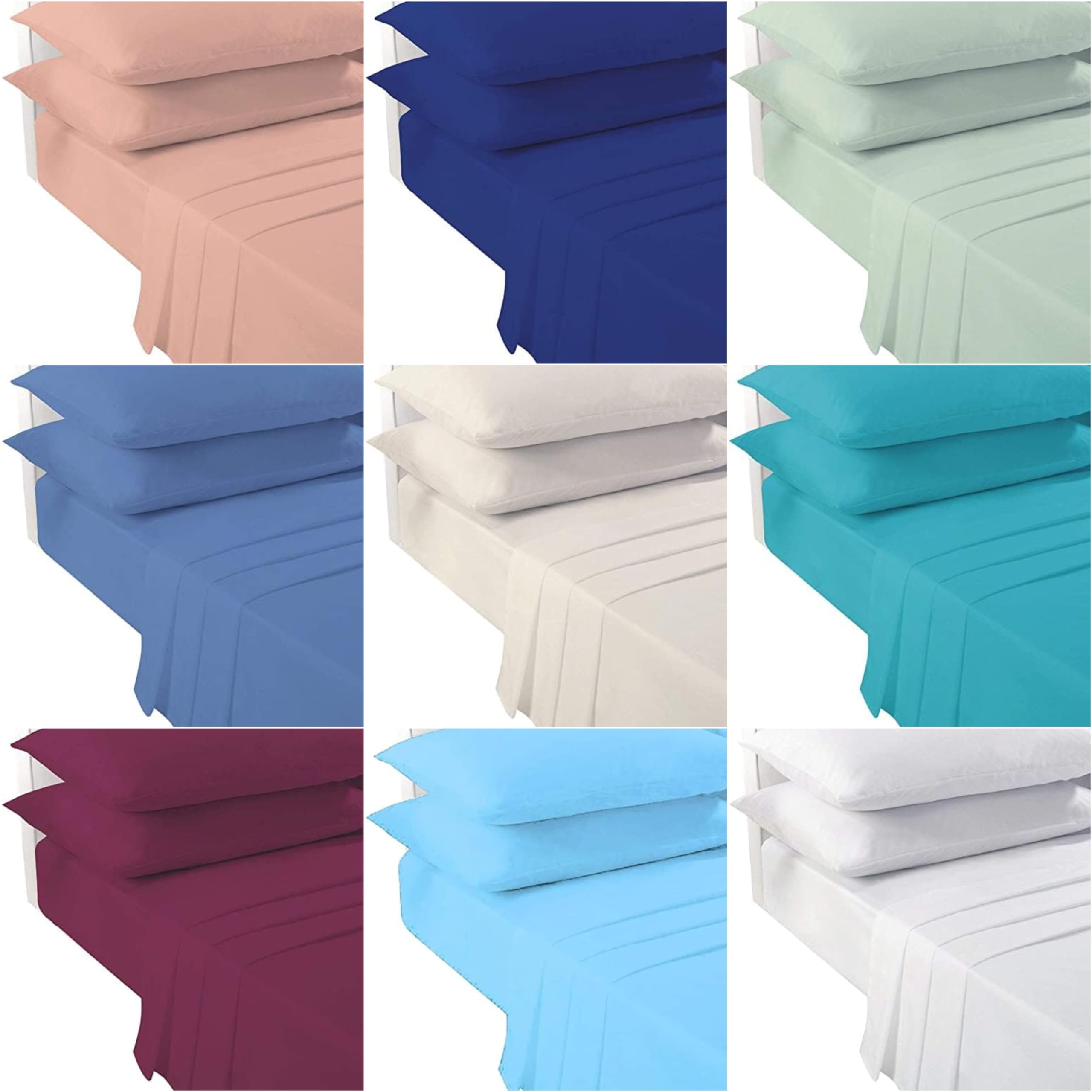 New Plain Dye Extra Deep Super King Size Fitted Sheet Bedding with 40cm Depth, Soft Poly Cotton Super King Bed Fitted Sheets No Iron Elastic Pocket Bottom Bed Sheet (Wine) โ image 1