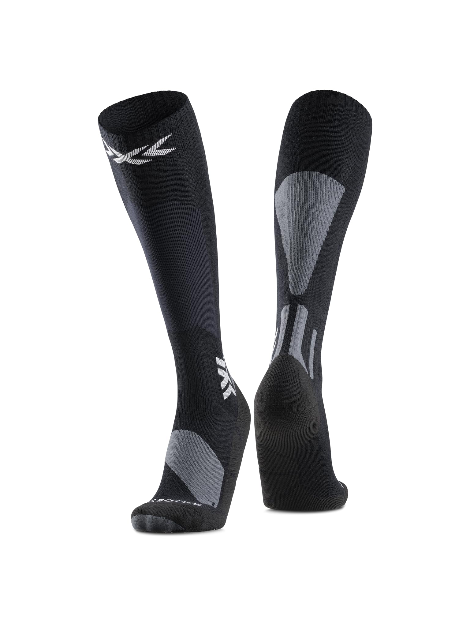 X-Socks Ski Discover Merino OTC - skarpety narciarskie zapewniające komfort i ciepło - opaska O-Ring zapewniająca bezpieczne dopasowanie i wsparcie - Seal Grey/Light Sand, 39-41
