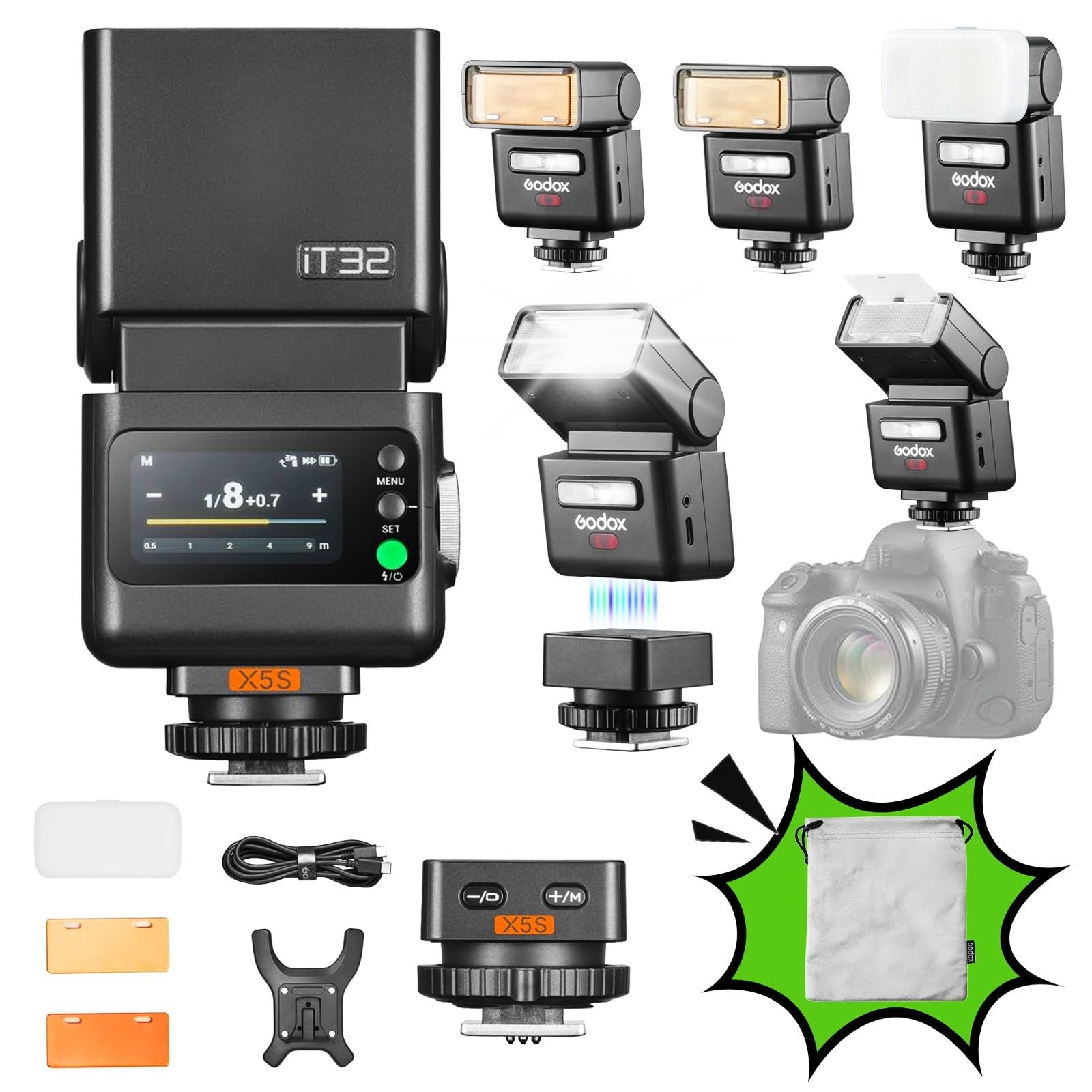 GODOX iT32 TTL Camera Flash with X5S Trigger for Sony ZV-E10 II